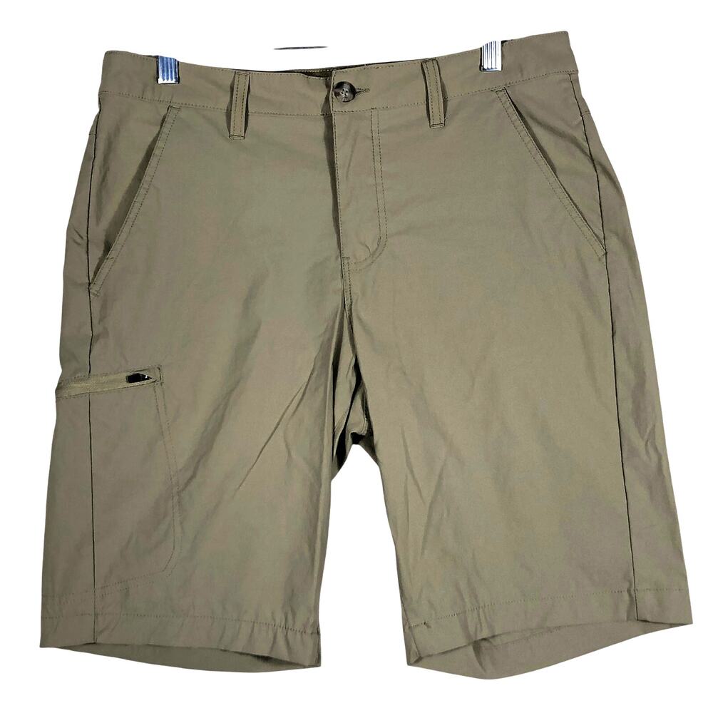Eddie Bauer Cargo Shorts Mens Size 32 Tan Nylon 10" Inseam